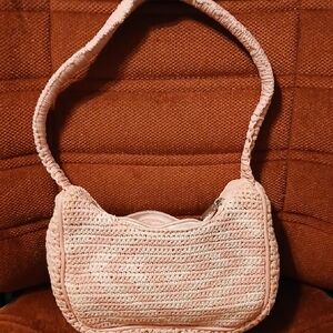 Claire's Soft Pink Woven Shoulder Bag